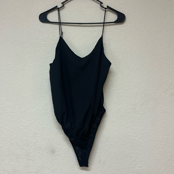 Free People womans spaghetti strap Black Bodysuit size S - Picture 1 of 4